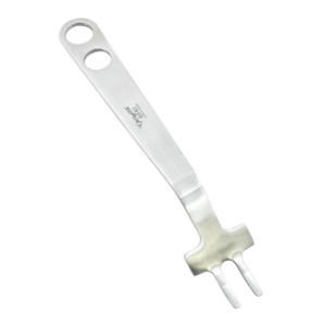 Collateral Soft Tissue Retractor 9 1/2" Curved 45mm Blade 11mm 2 Prong 2 Holes
